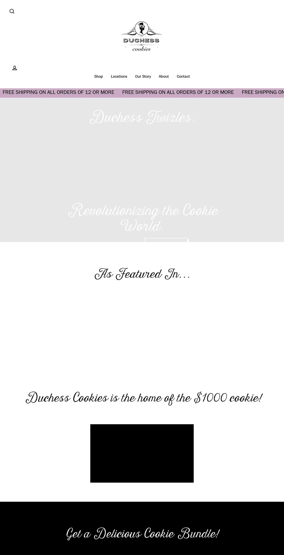 duchesscookies.com — Shopify storefront screenshot