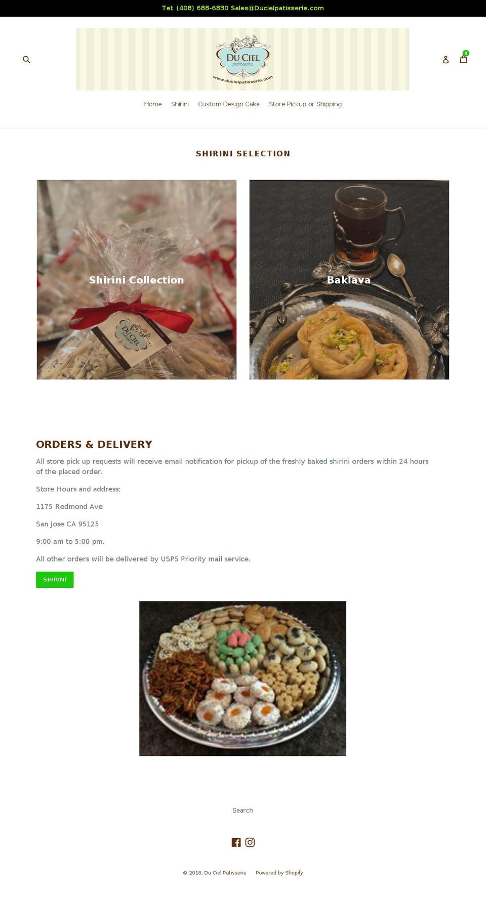 ducielpatisserie.com — Shopify storefront screenshot