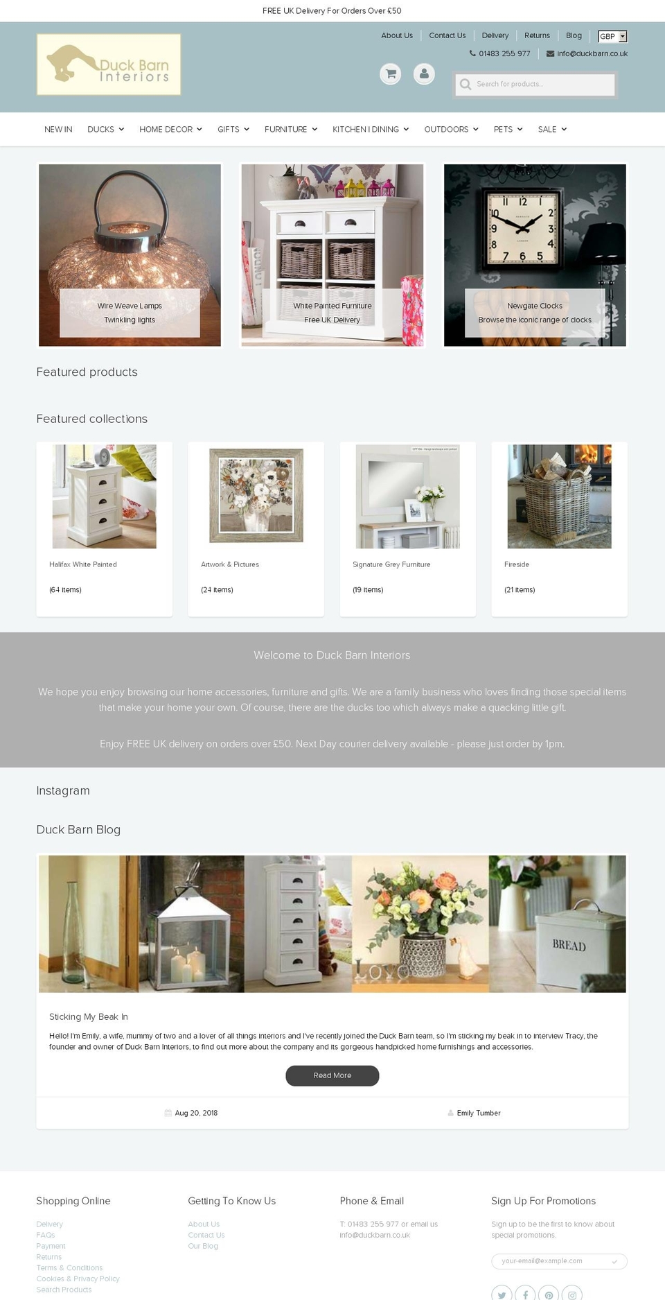duckbarninteriors.com — Shopify storefront screenshot