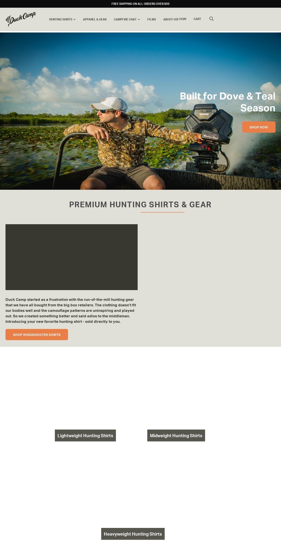 duckcamp.com shopify website screenshot