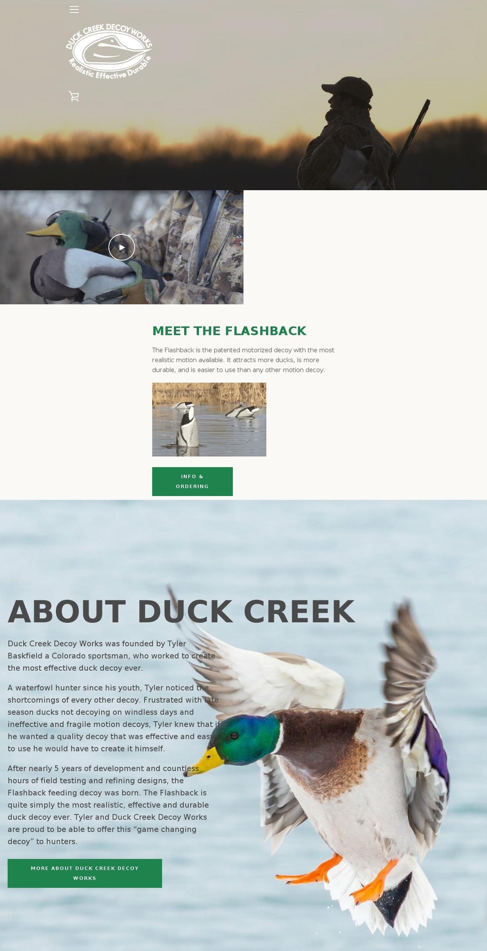 DCDW Shopify theme site example duckcreekdecoys.com
