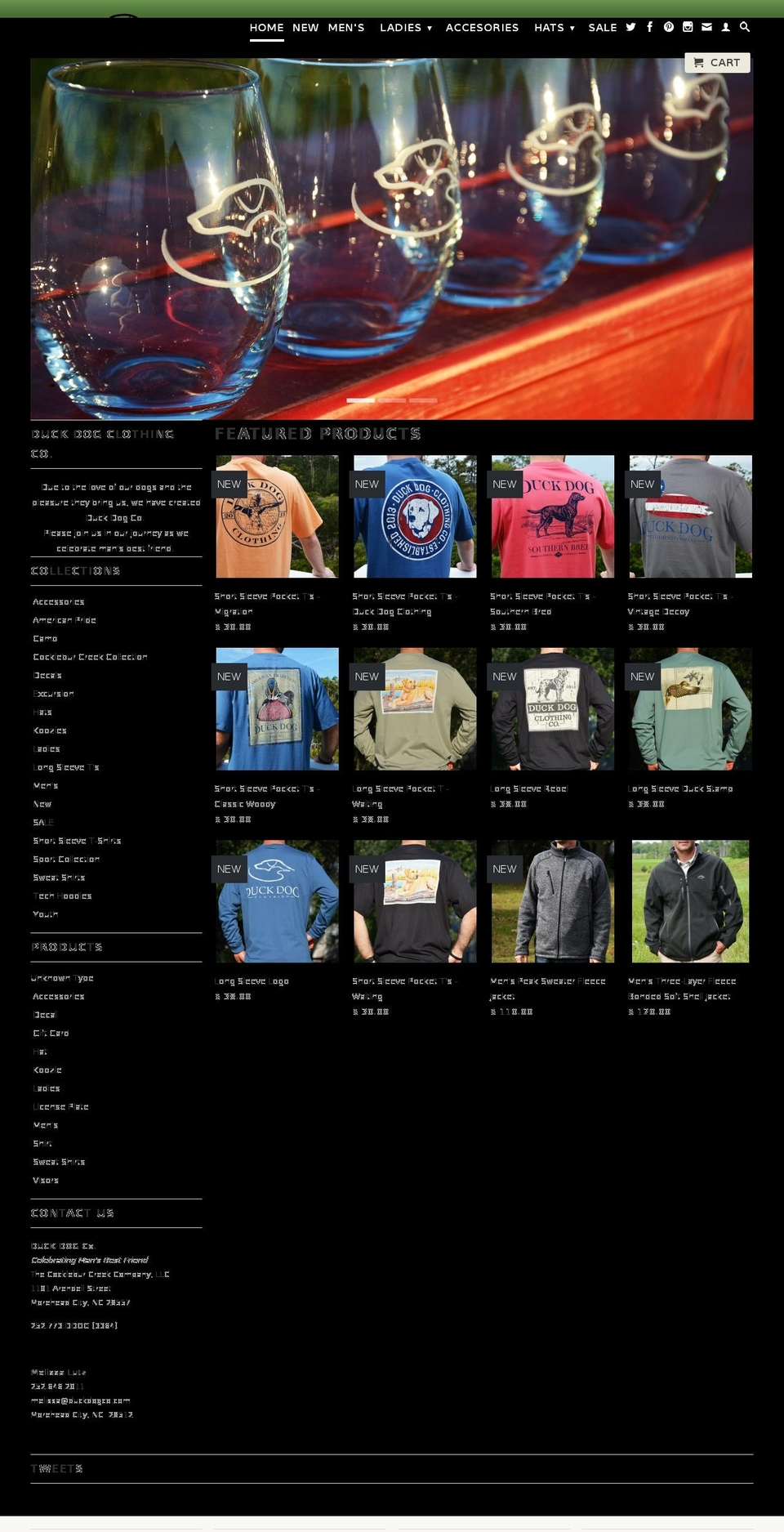 duckdogclothing.com shopify website screenshot