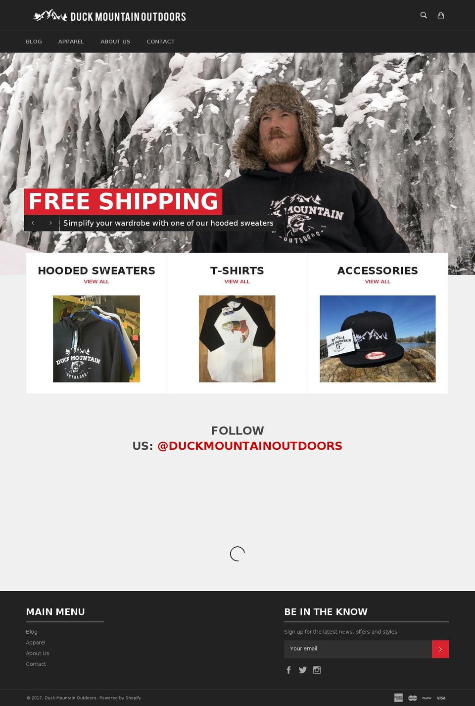 duckmountainoutdoors.com shopify website screenshot