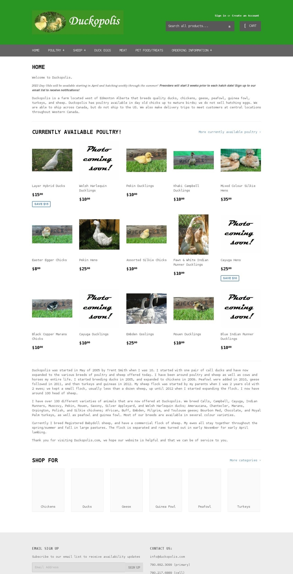 duckopolis.myshopify.com shopify website screenshot