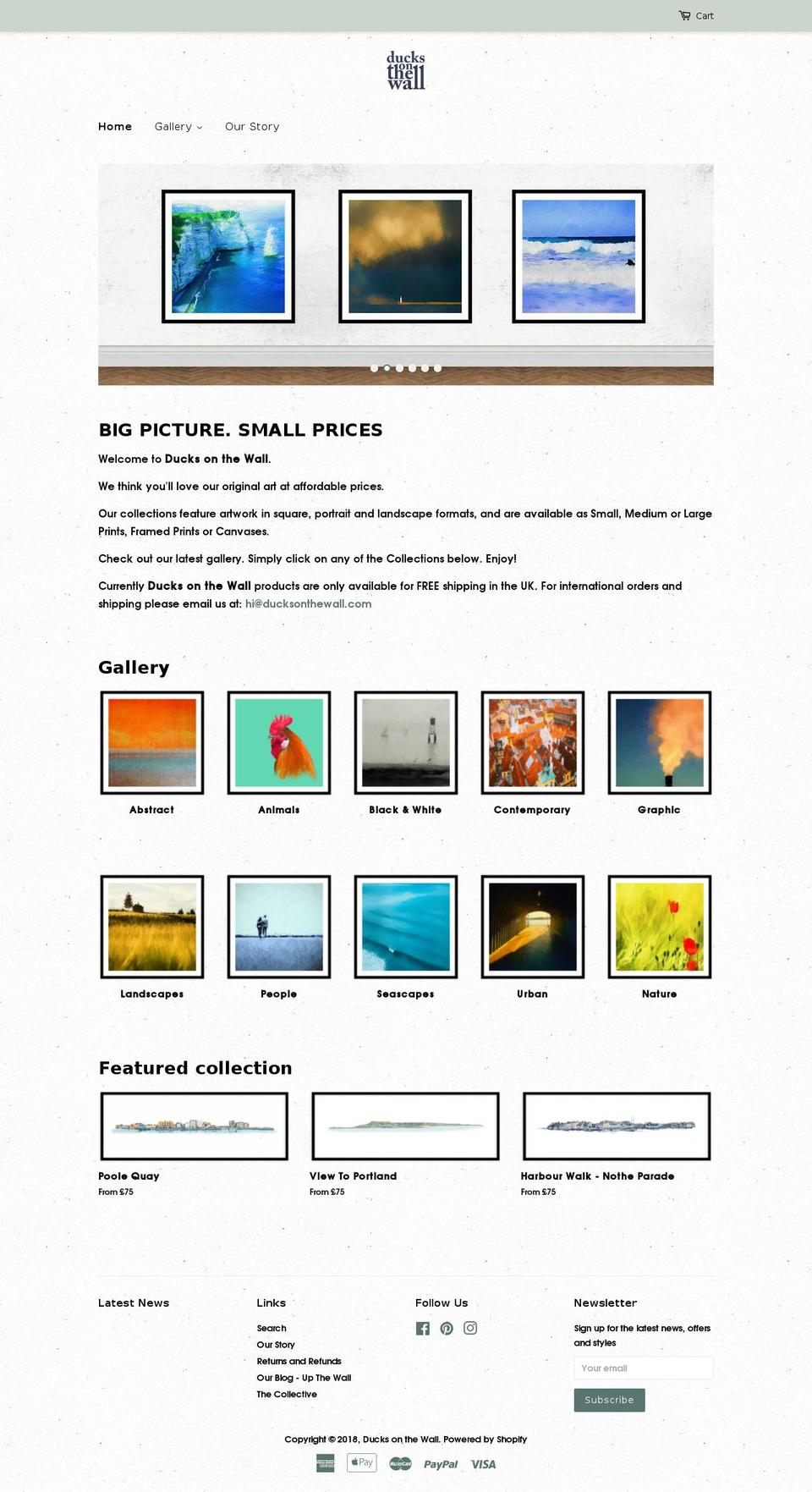 ducksonthewall.com — Shopify storefront screenshot