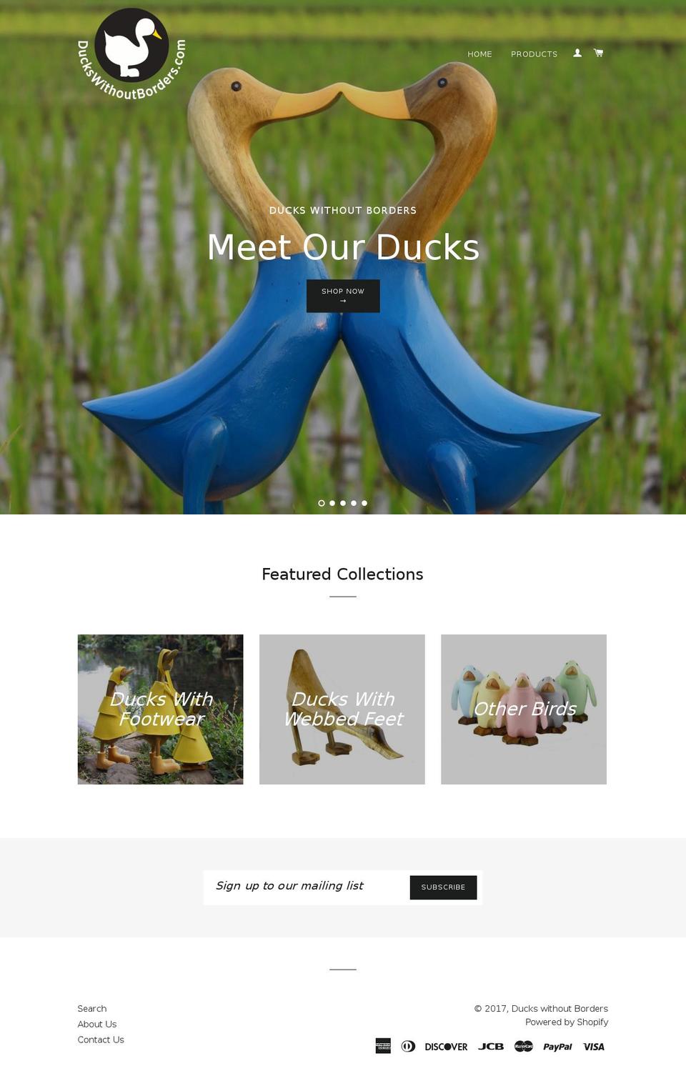duckswithoutborders.com shopify website screenshot