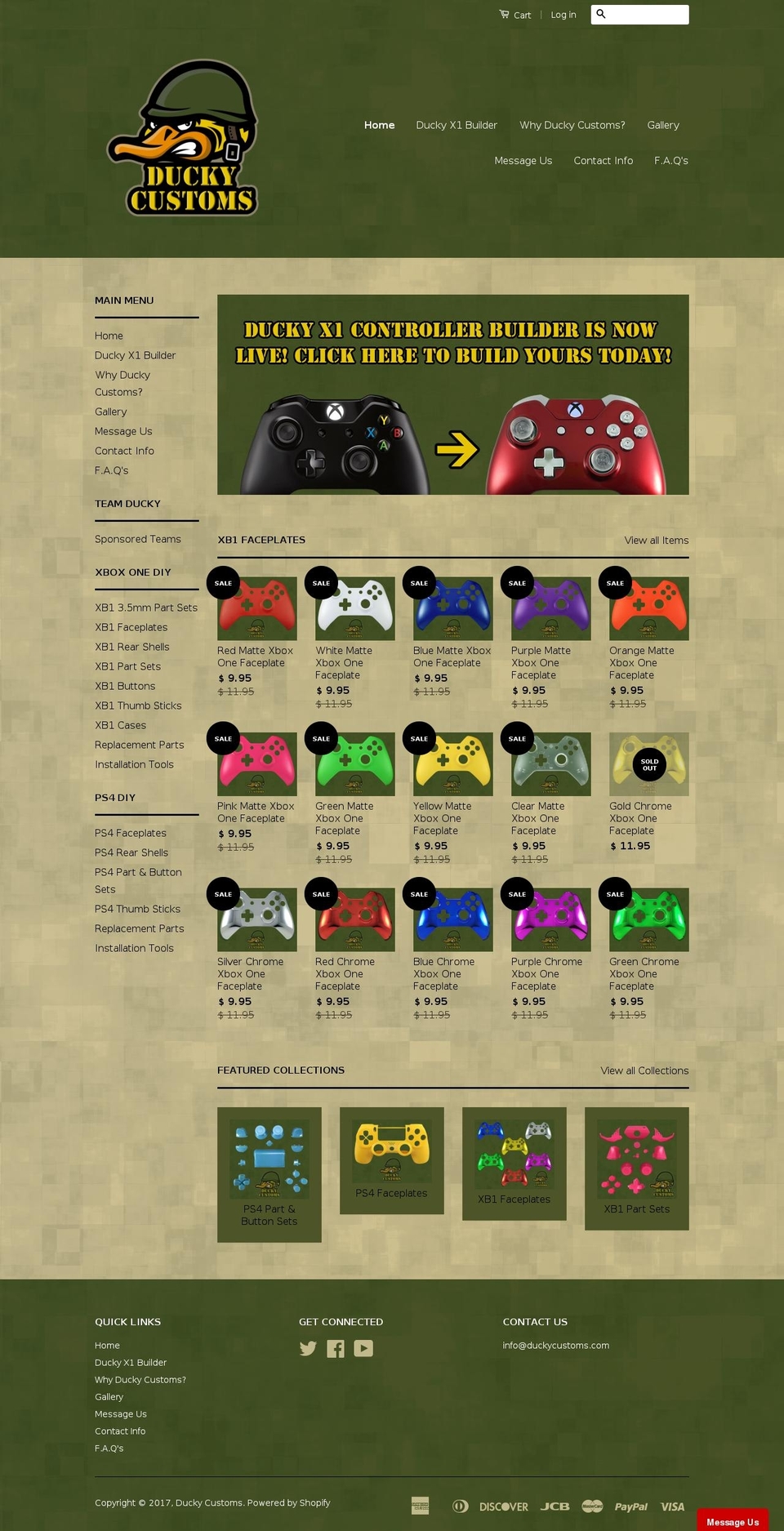 duckycustoms.com shopify website screenshot