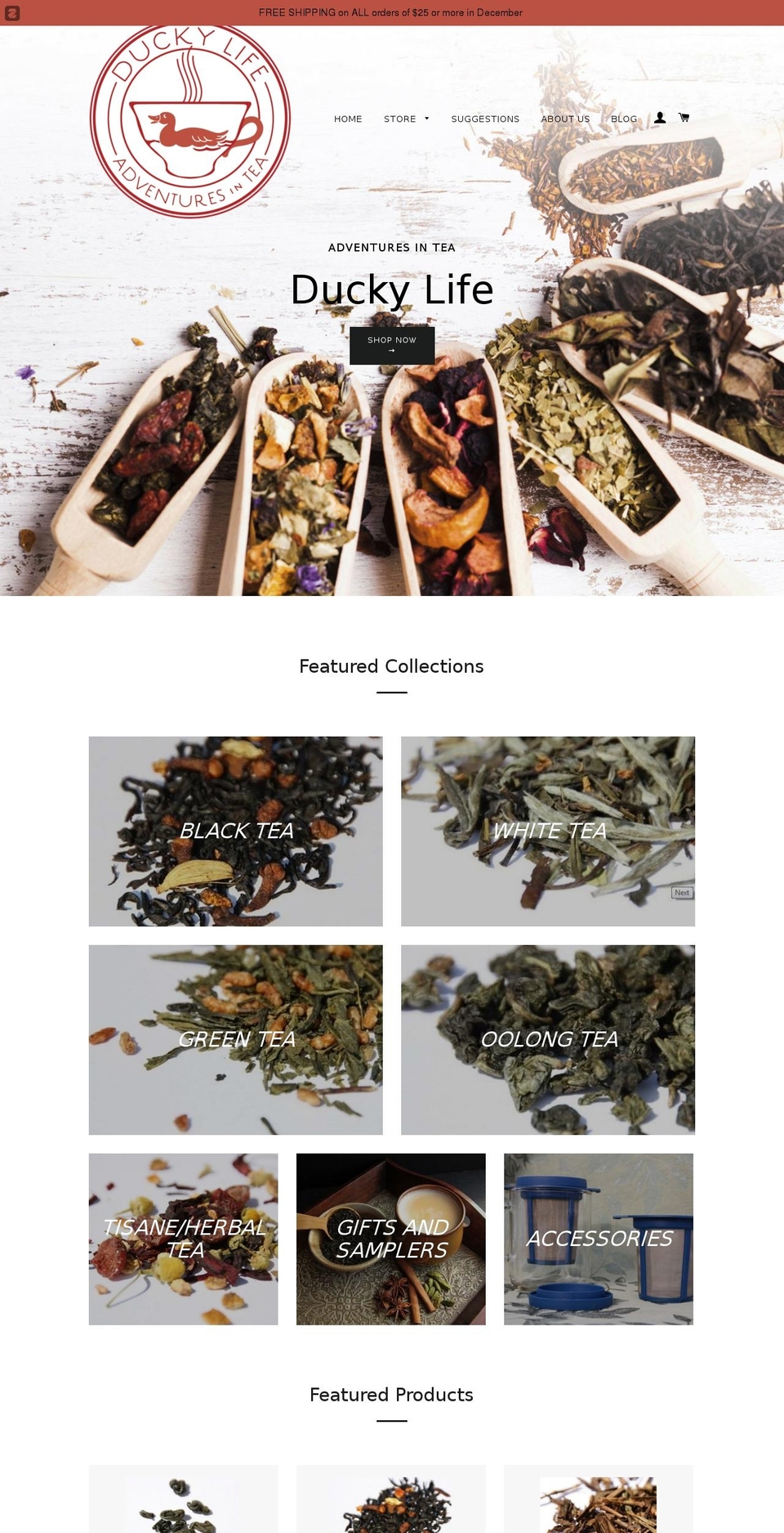duckylifetea.com shopify website screenshot