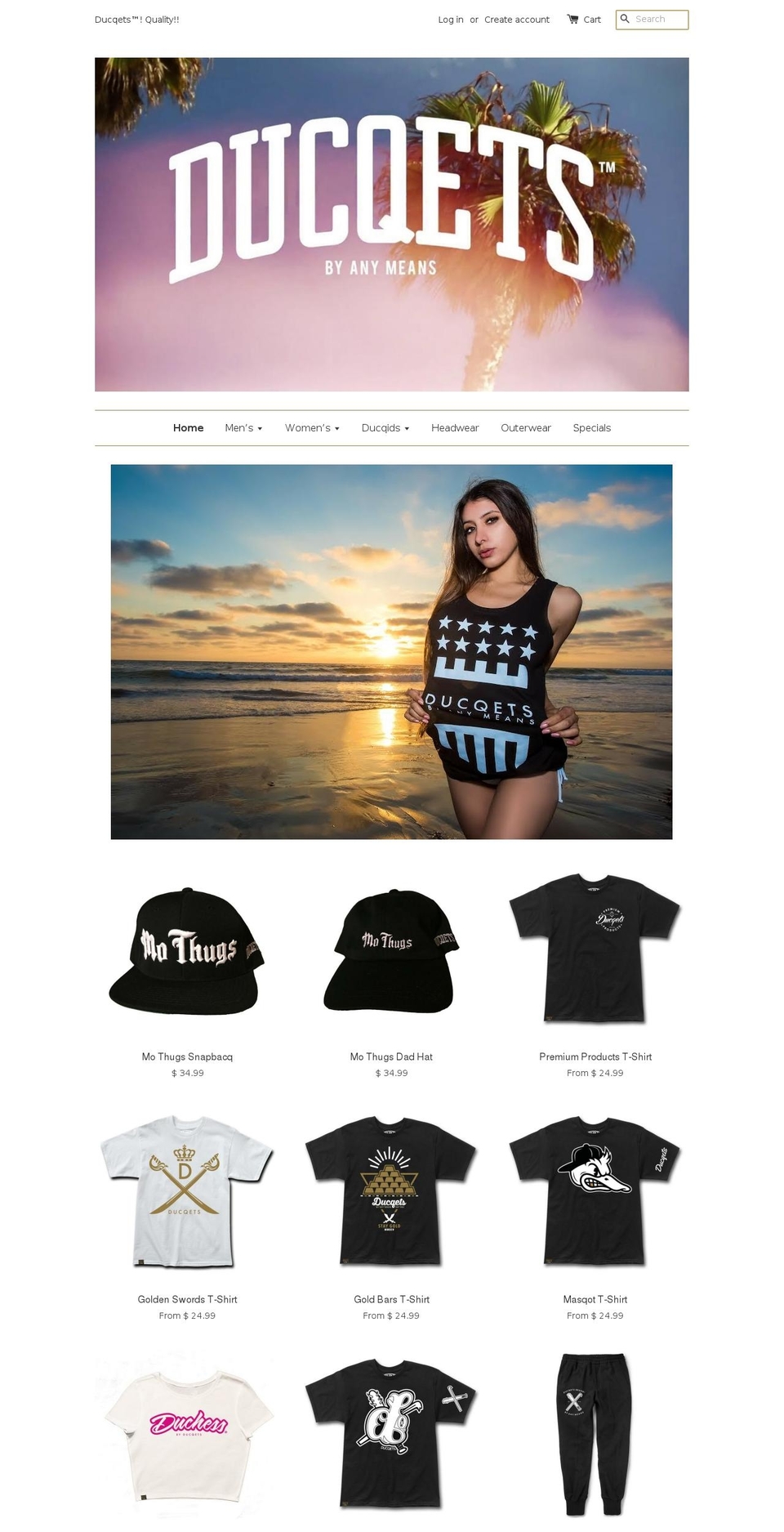 ducqets.com shopify website screenshot