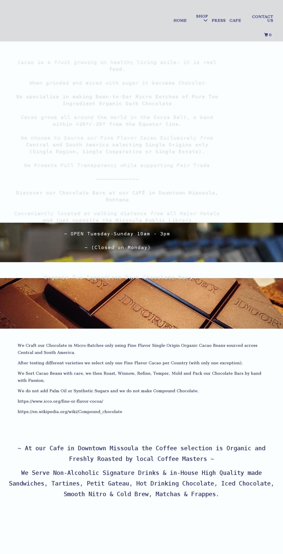 ducreychocolatemaker.com shopify website screenshot