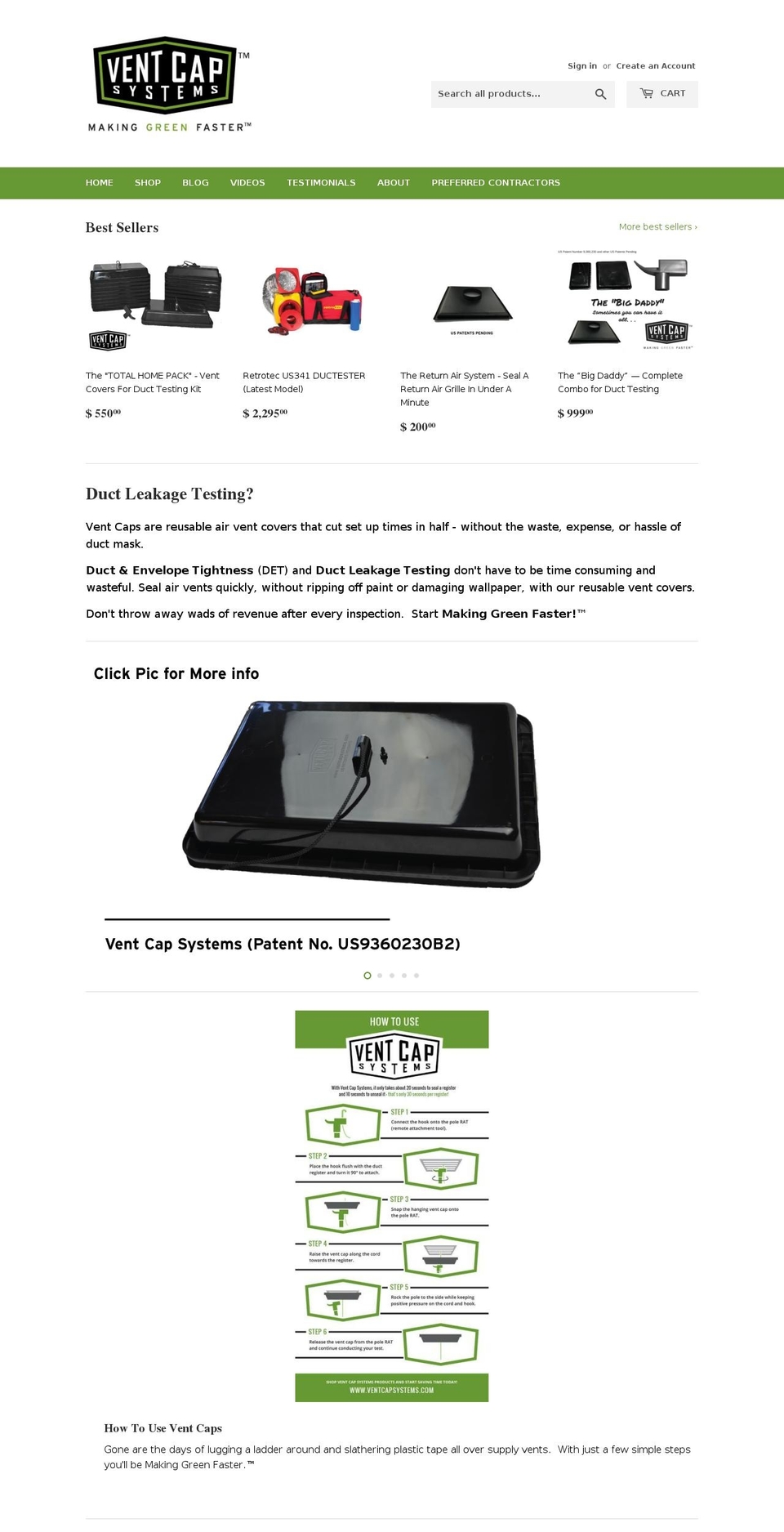 ductblastertesting.com — Shopify storefront screenshot