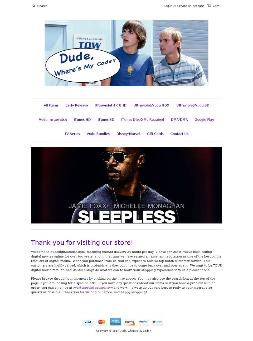 dudedigitalcodes.com shopify website screenshot