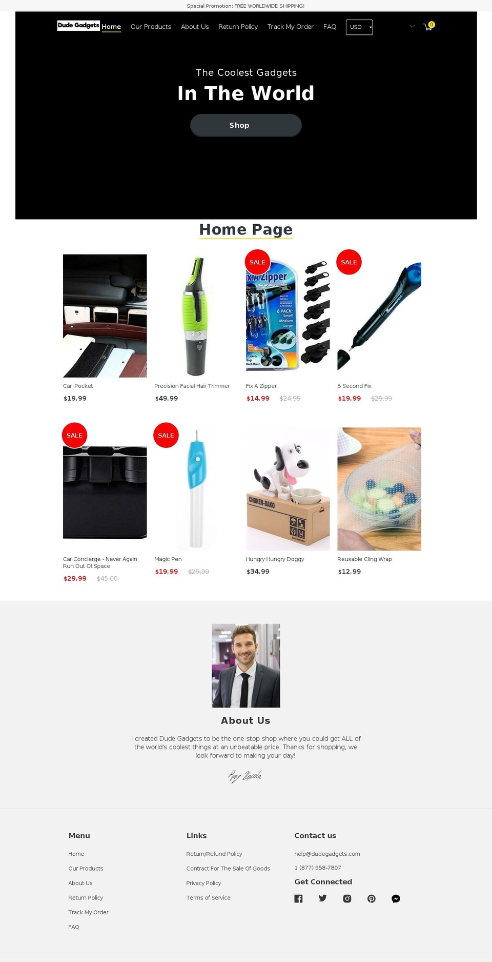 dudegadgets.net shopify website screenshot