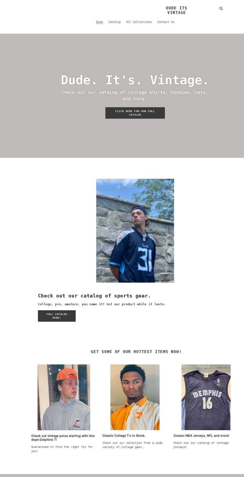 dudeitsvintage.com shopify website screenshot