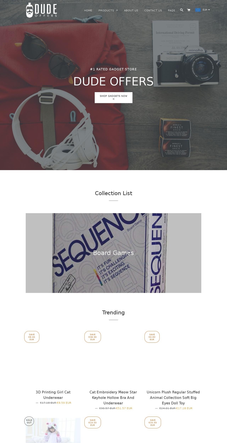 dudeoffers.com shopify website screenshot
