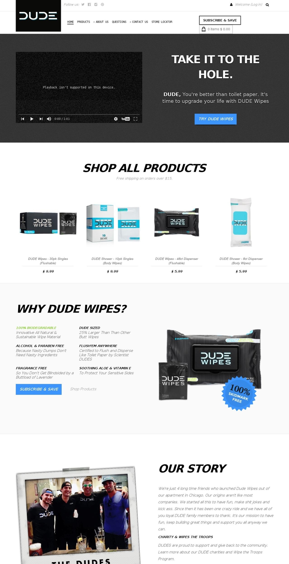 Dude Products (NCV - V2.0) Shopify theme site example dudeproducts.com