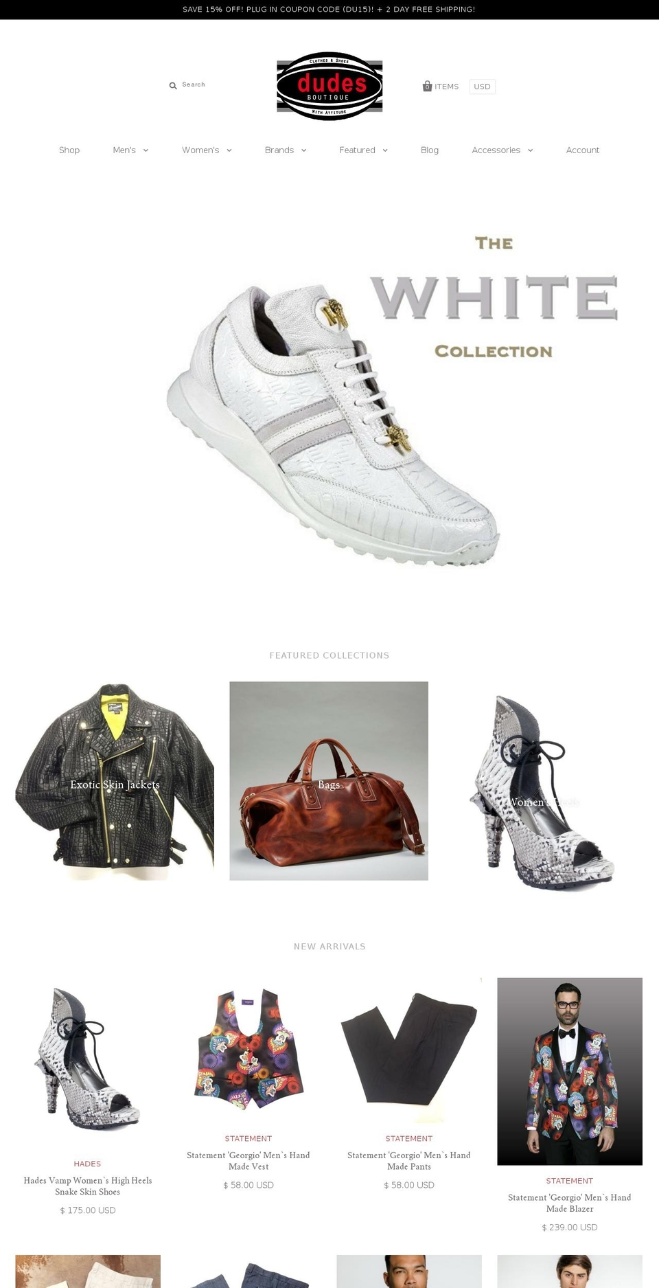dudes-boutique.com shopify website screenshot