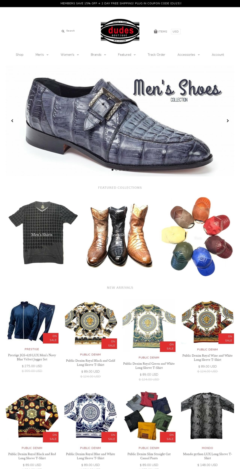dudesshoes.com — Shopify storefront screenshot