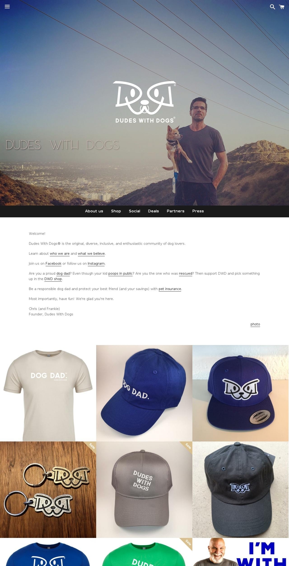 dudeswithdogs.net shopify website screenshot