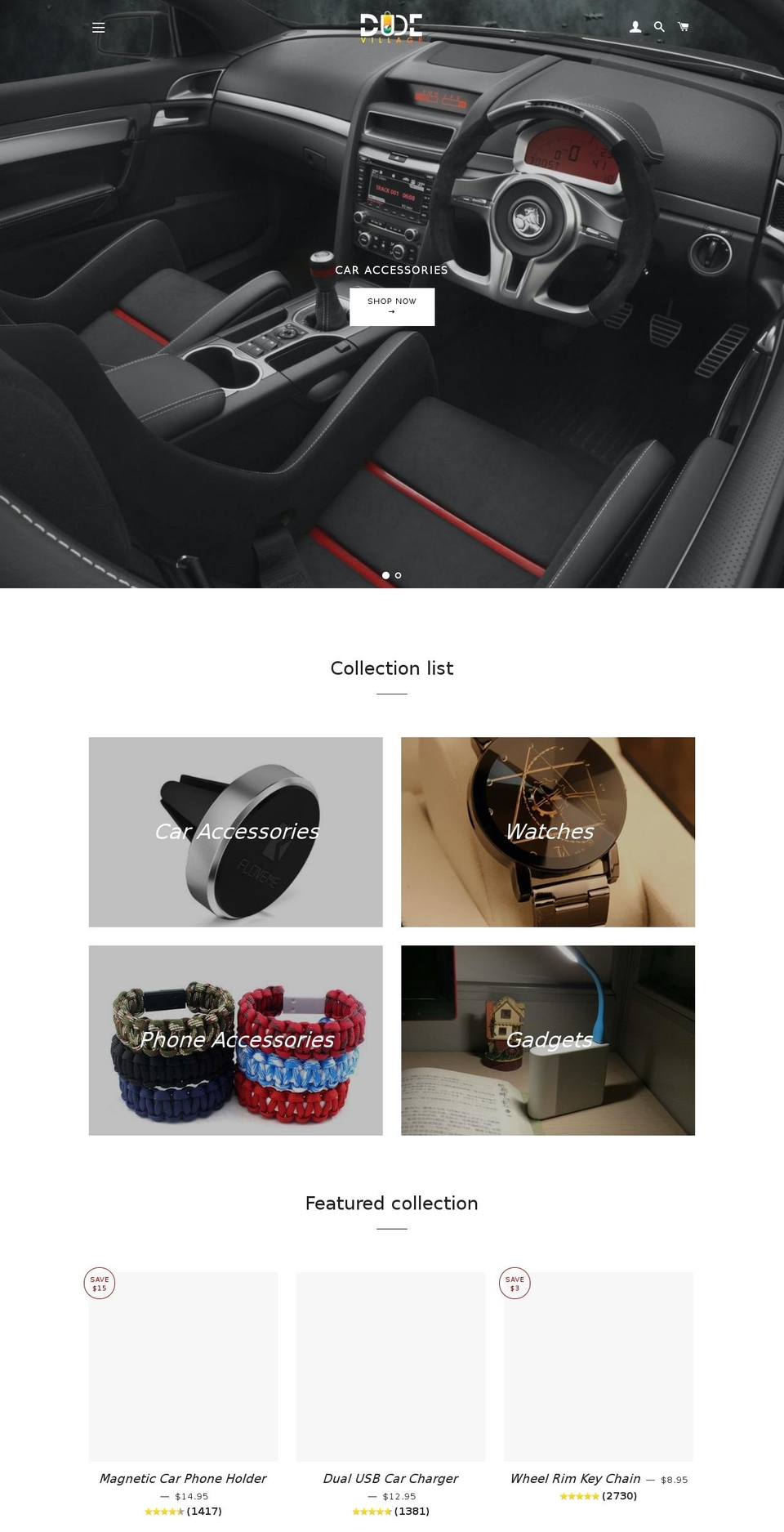 dudevillage.com shopify website screenshot