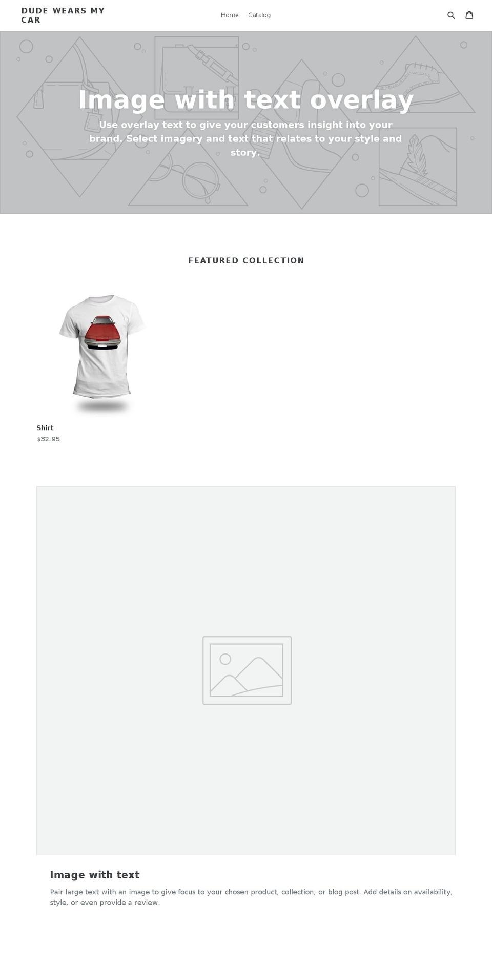 dudewearsmycar.com — Shopify storefront screenshot