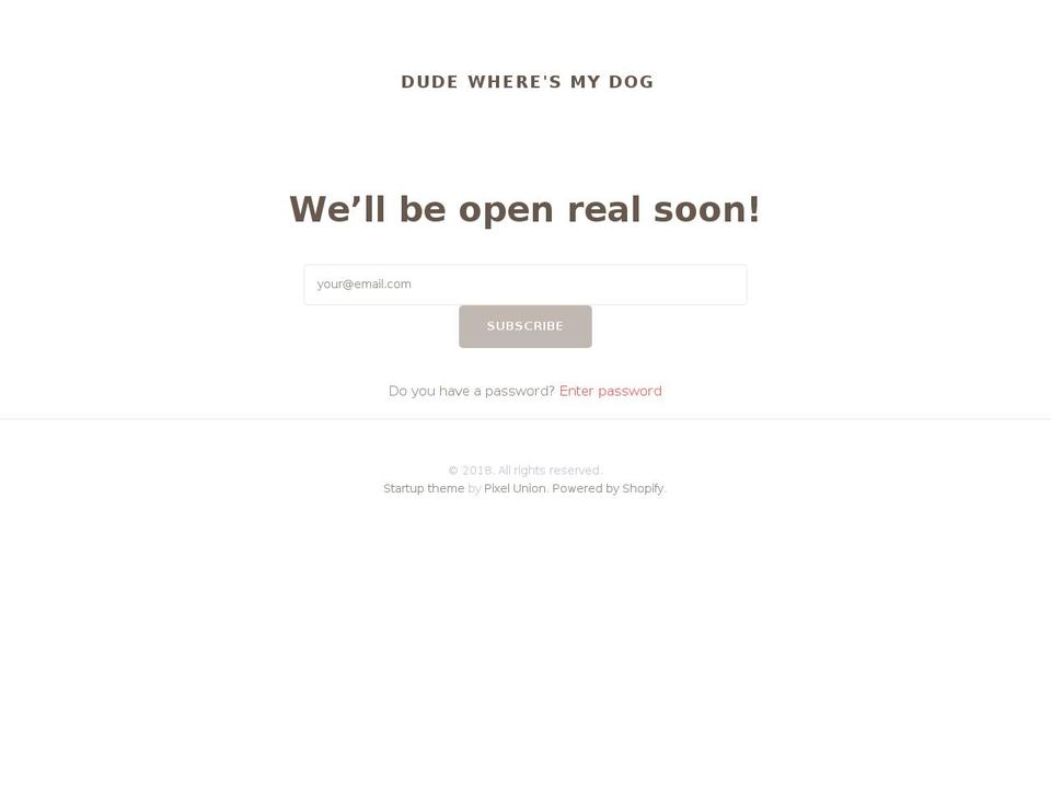 dudewheresmydog.com — Shopify storefront screenshot
