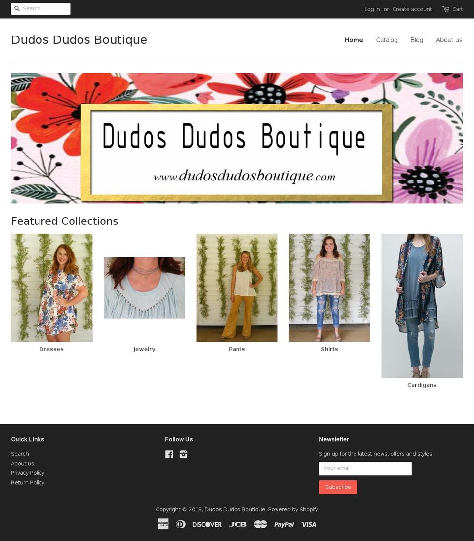 dudosdudosboutique.com — Shopify storefront screenshot