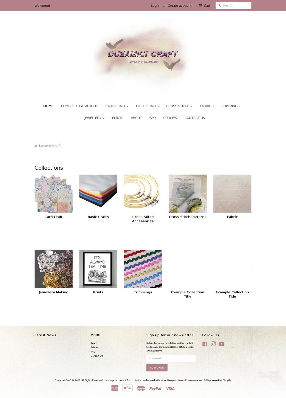 dueamicicraft.com — Shopify storefront screenshot