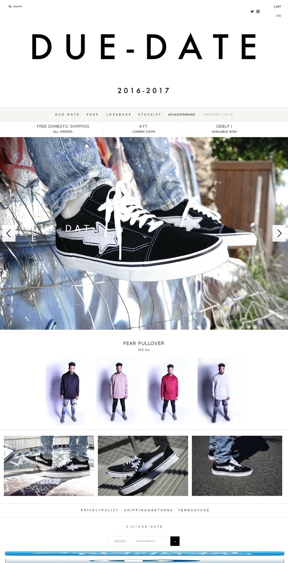 duedatebrand.com shopify website screenshot