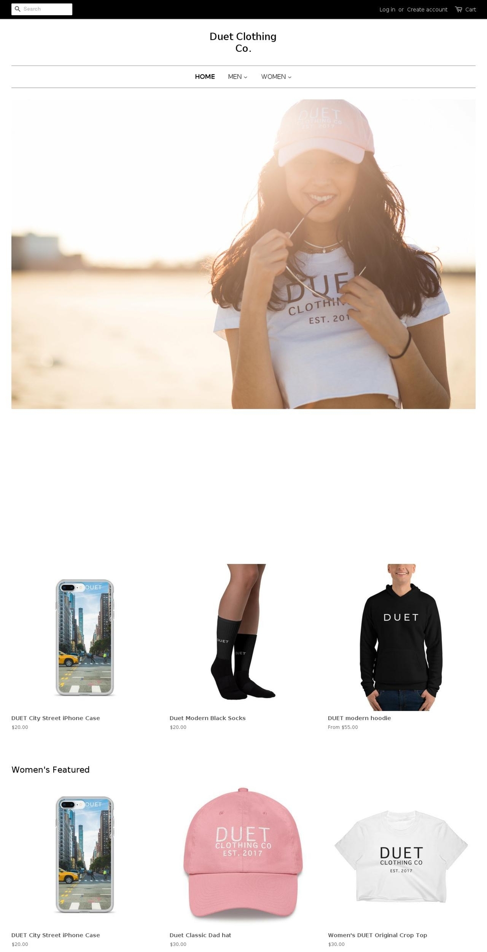 duetclothing.com — Shopify storefront screenshot