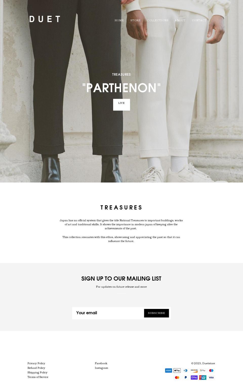 duetstore.co.uk shopify website screenshot