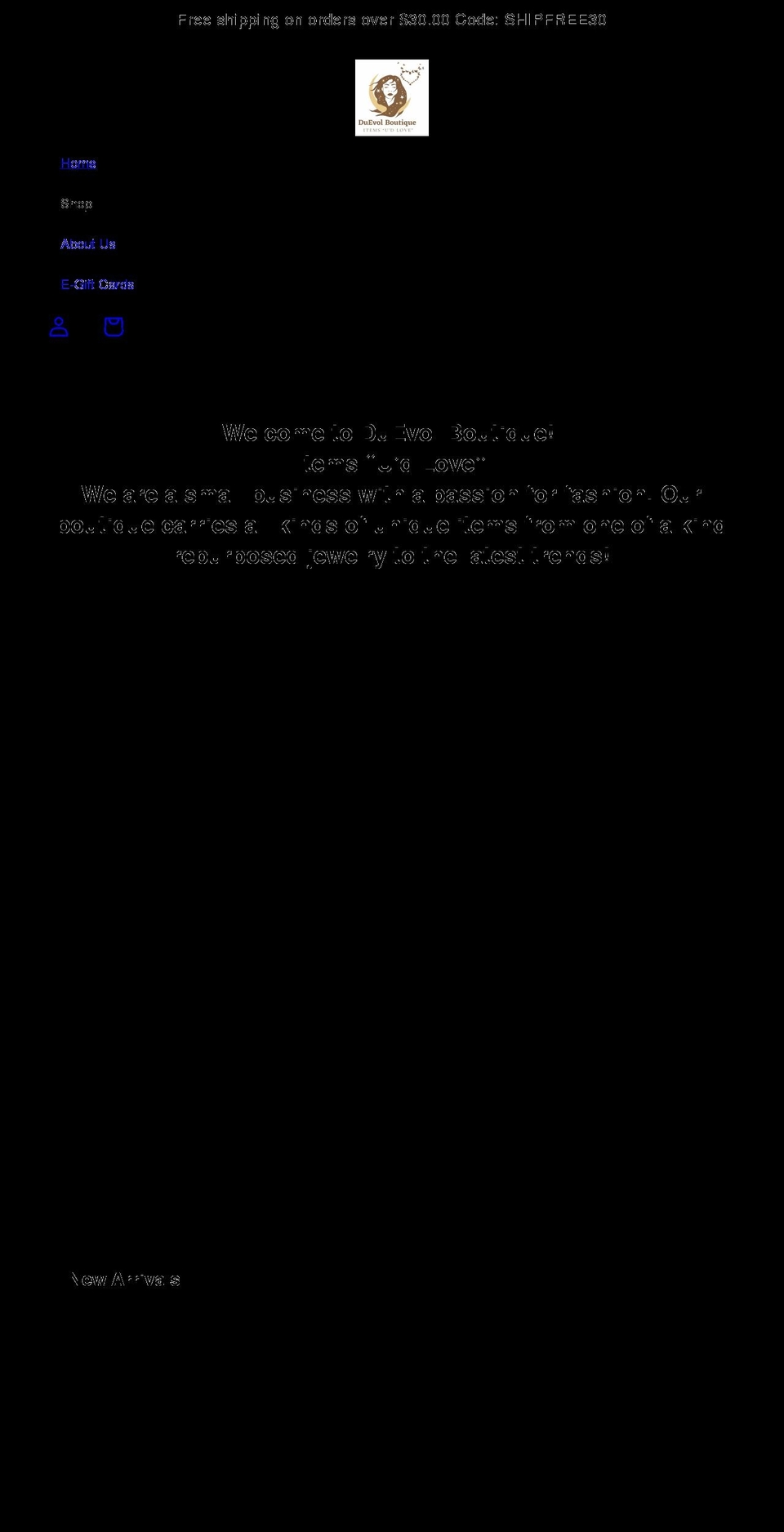 duevolboutique.com shopify website screenshot