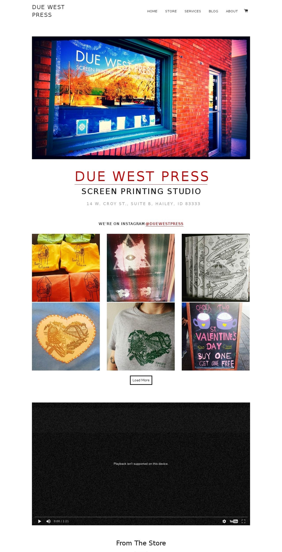 duewestpress.com shopify website screenshot