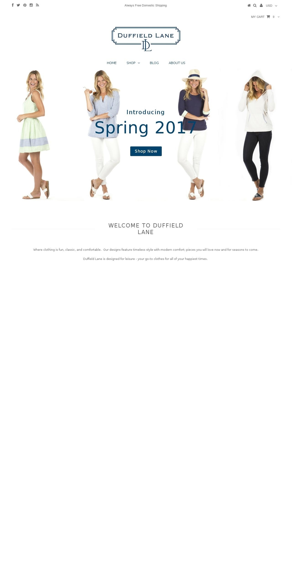 duffieldlane.com shopify website screenshot