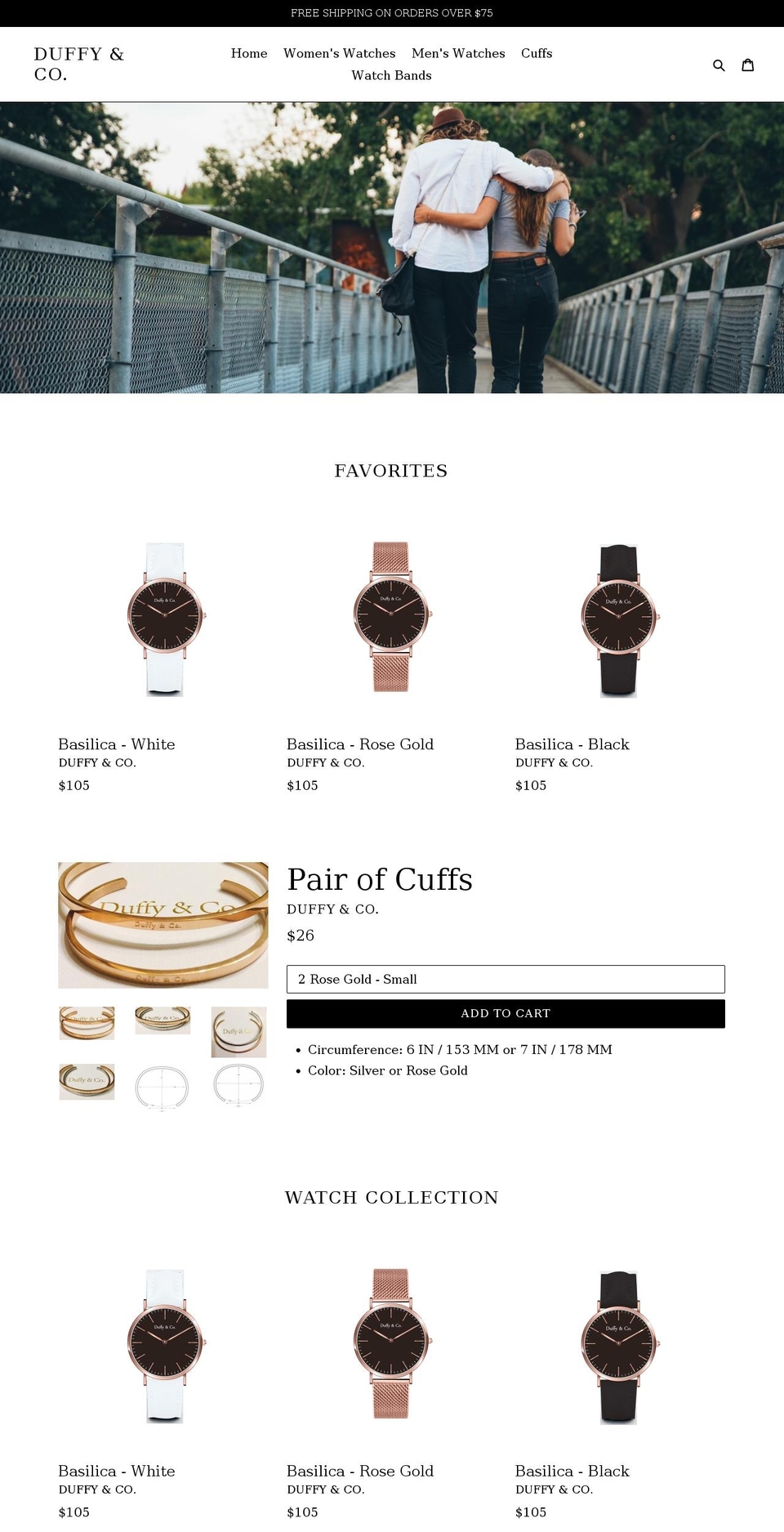 duffywatches.com — Shopify storefront screenshot