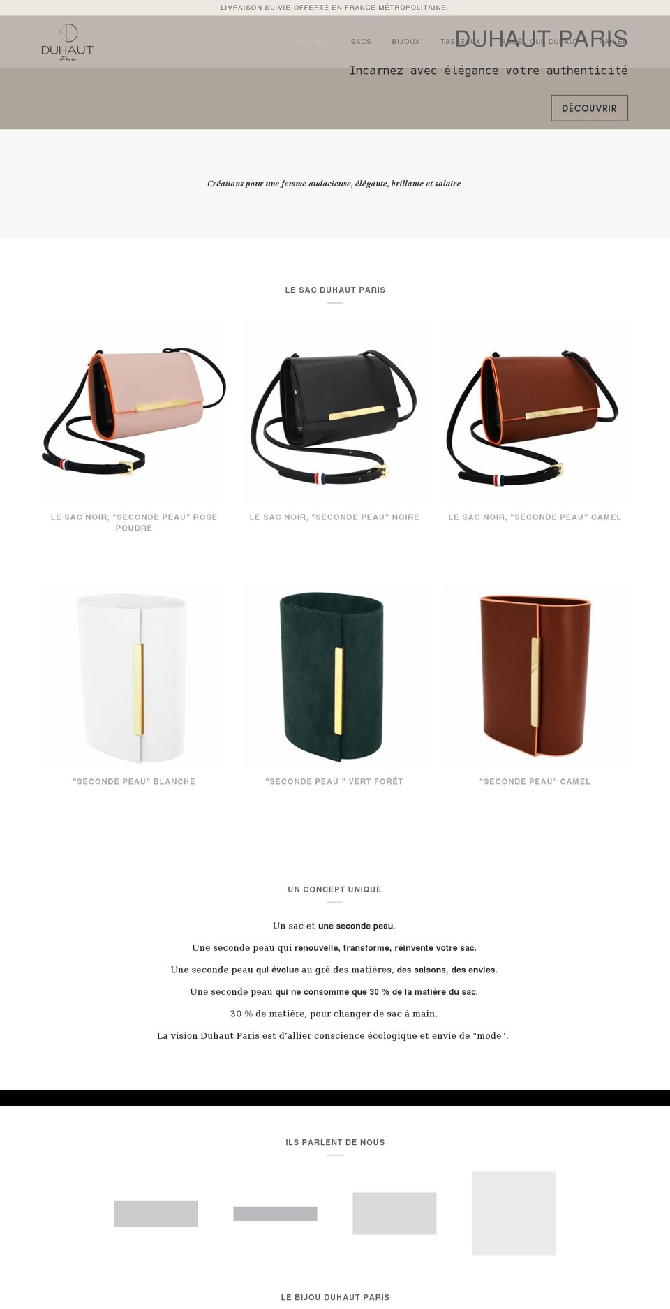 duhaut-paris.com shopify website screenshot