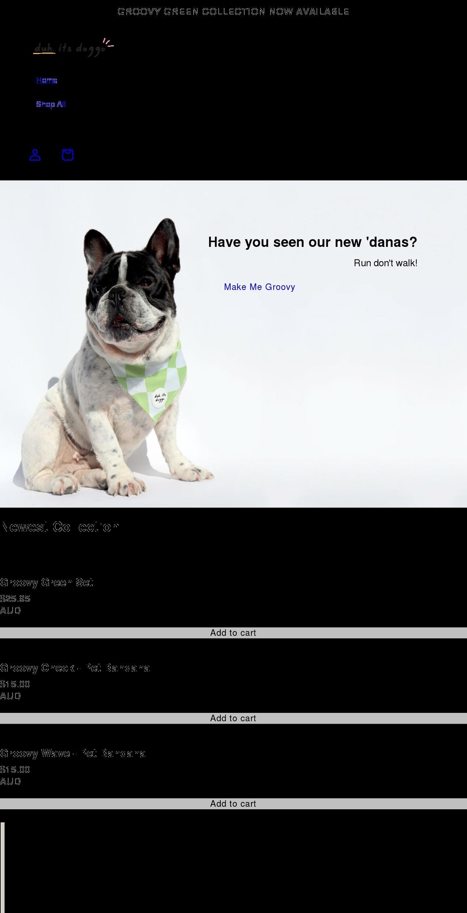 duhitsdoggo.com shopify website screenshot