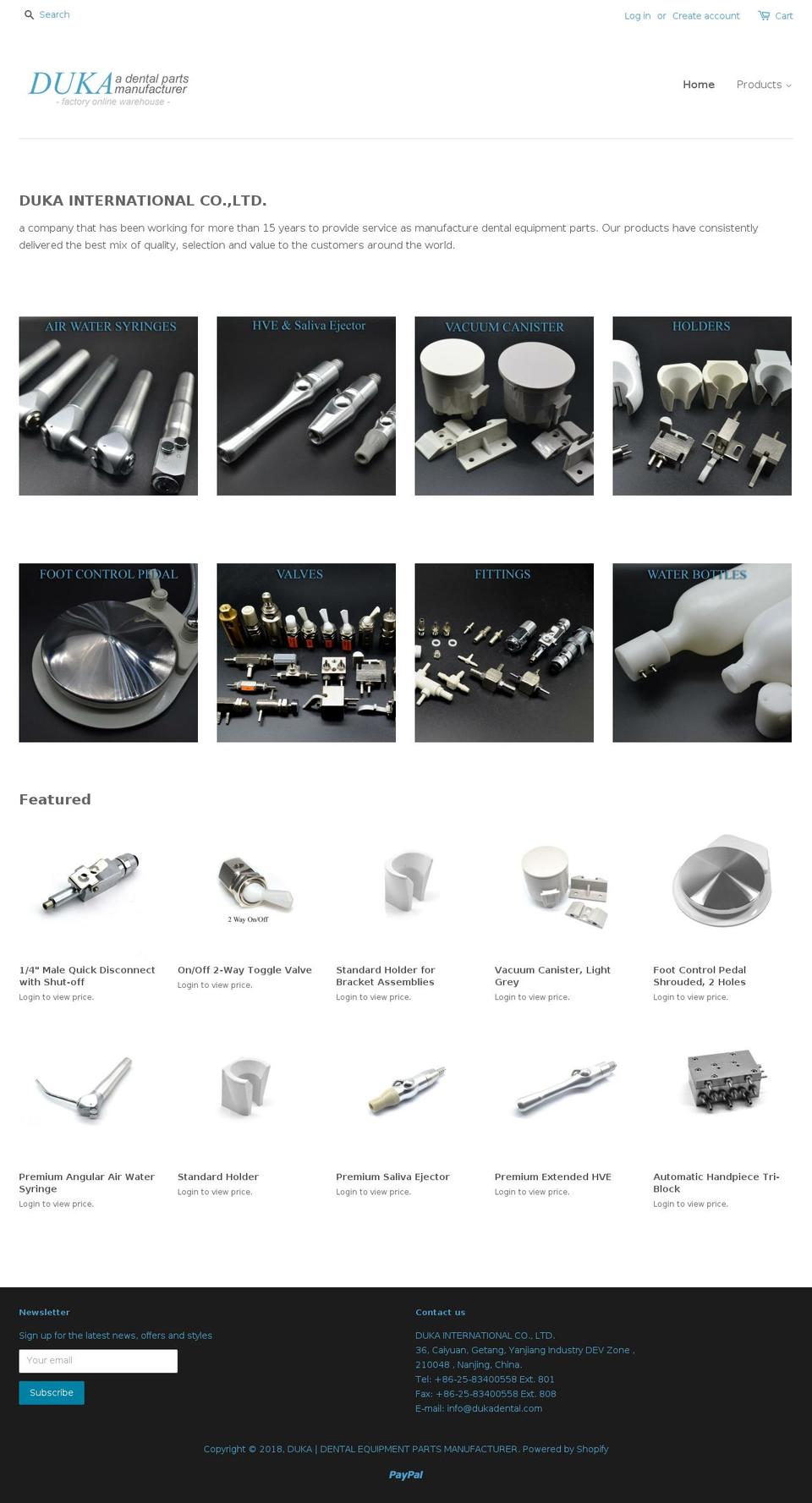dukadental.com — Shopify storefront screenshot