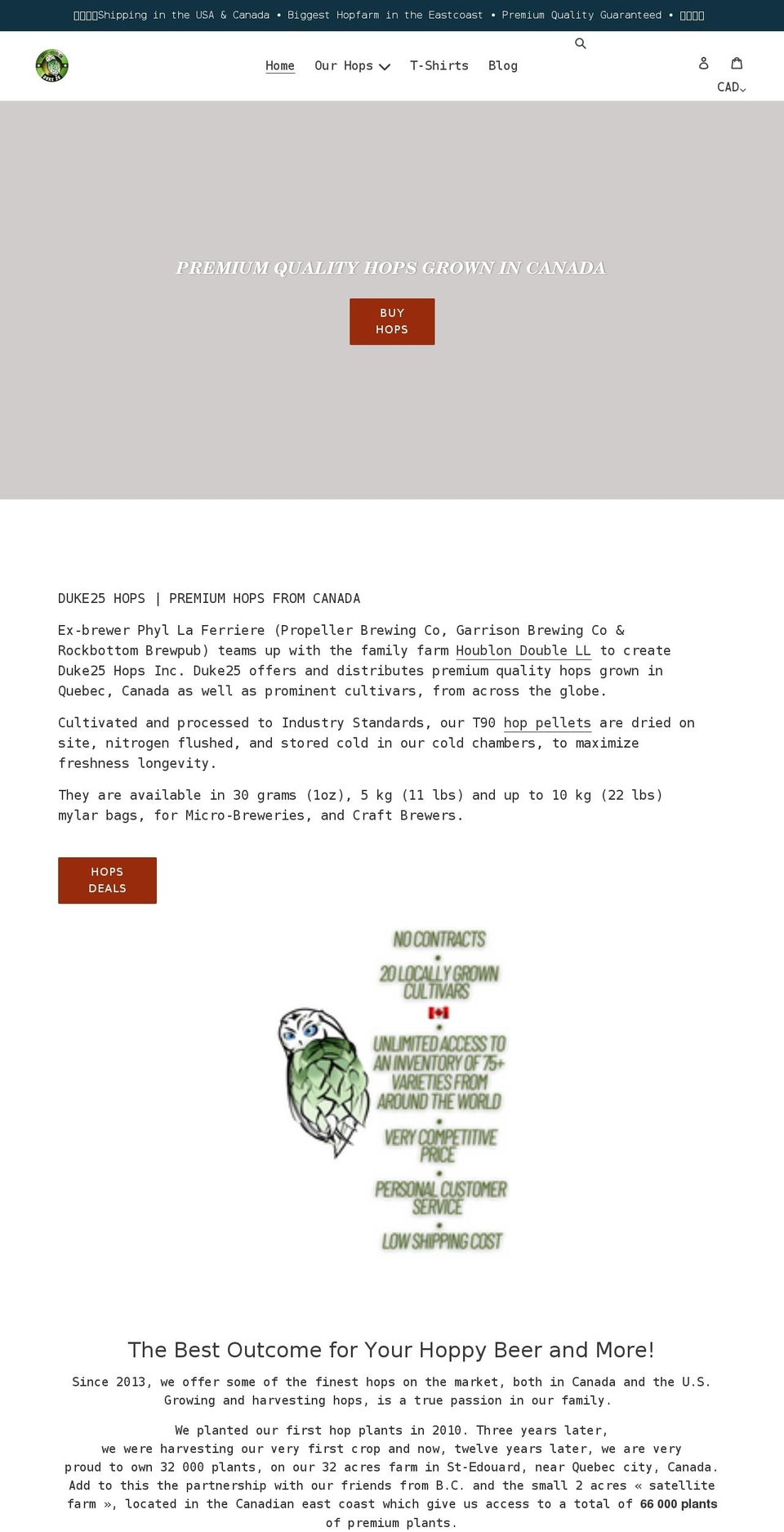 duke25hops.com shopify website screenshot