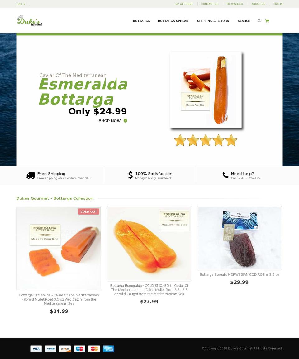 dukesgourmet.com — Shopify storefront screenshot