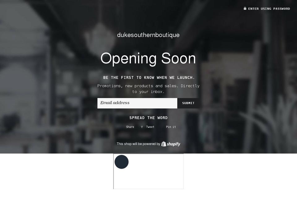 dukesouthern.com shopify website screenshot