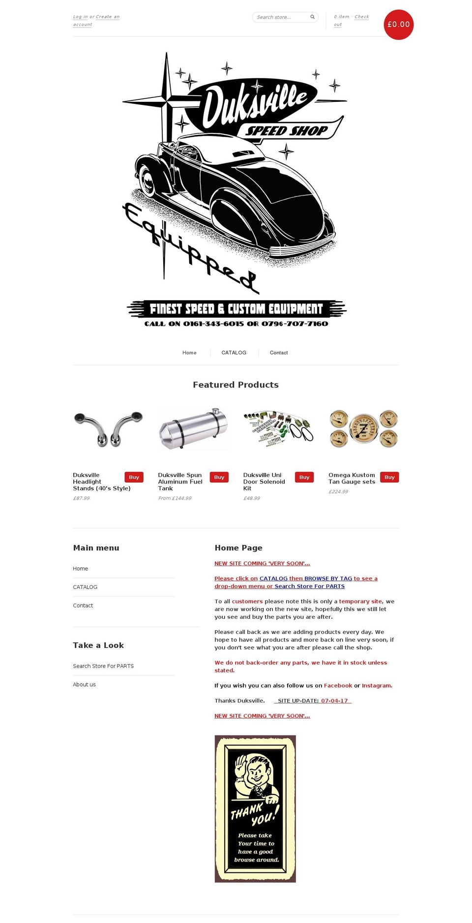 duksville.com shopify website screenshot