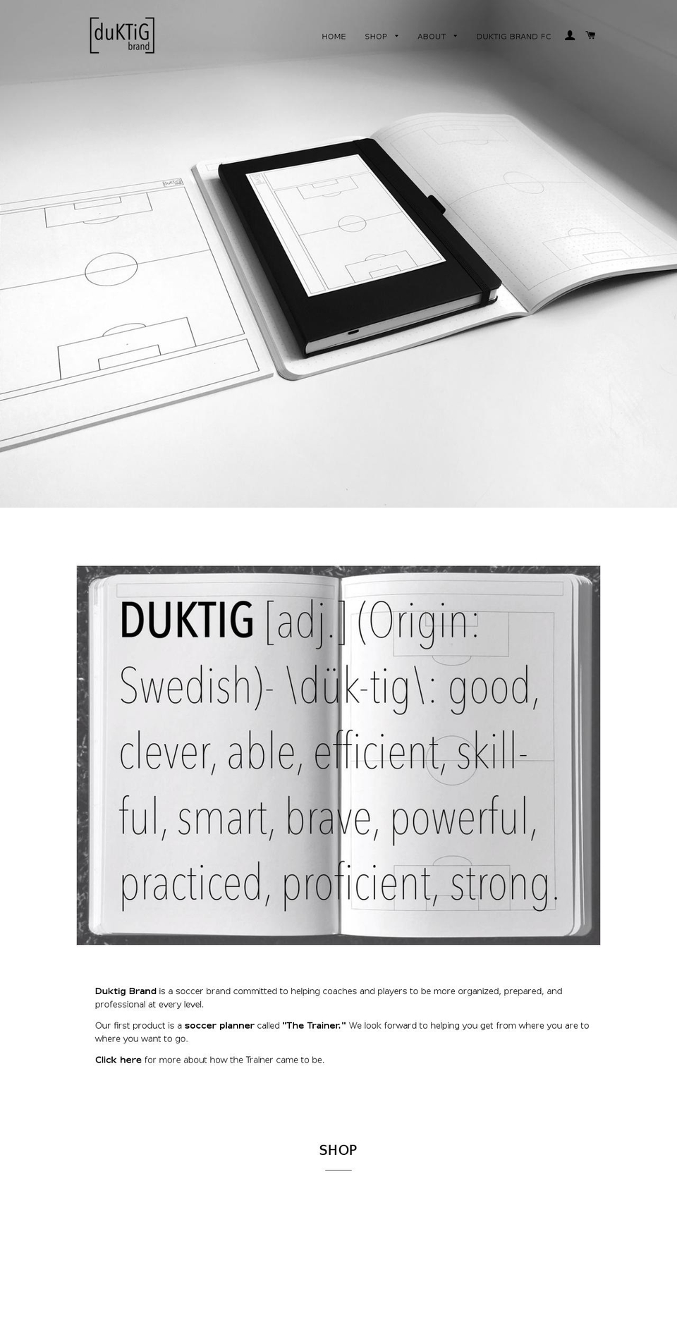 duktigbrand.com shopify website screenshot
