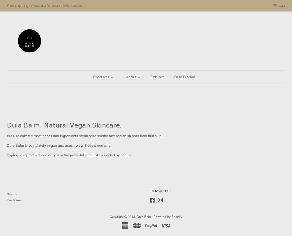 dulabalm.com — Shopify storefront screenshot