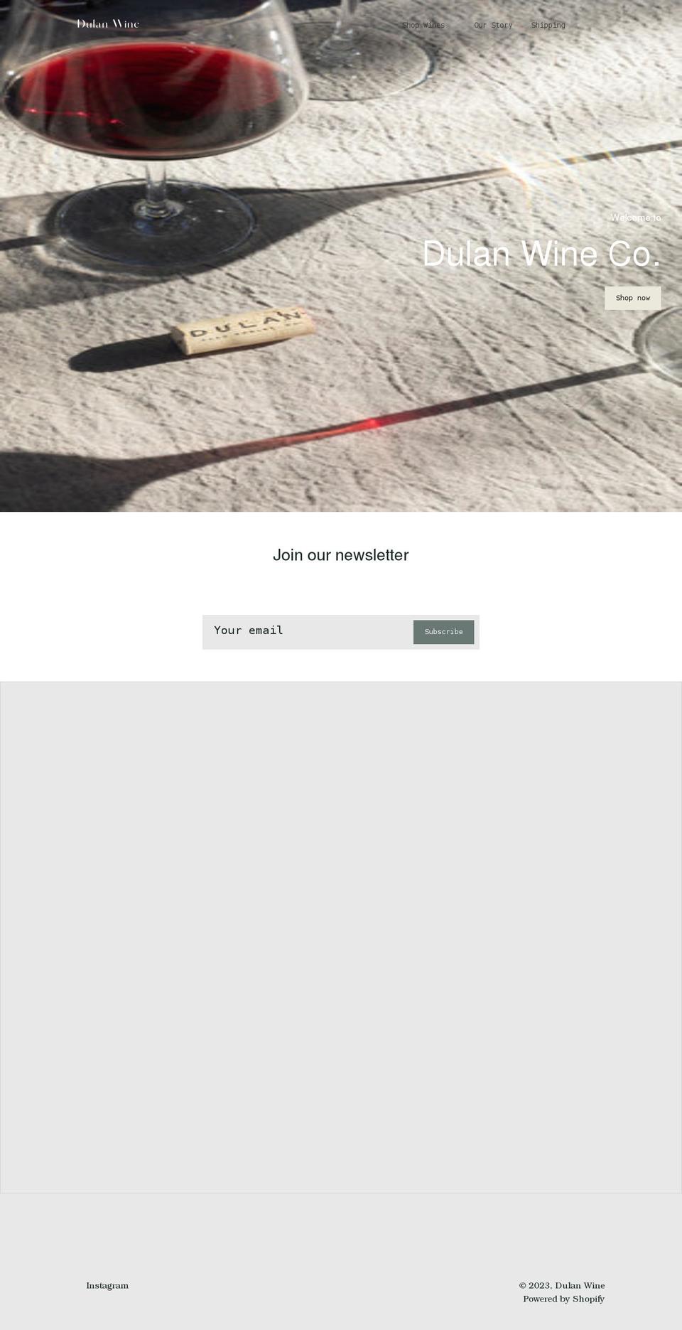 dulanwine.com shopify website screenshot
