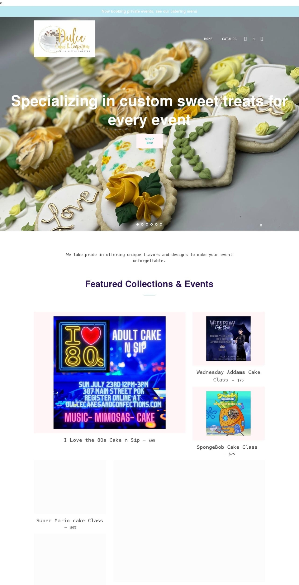 dulcecakesandconfections.com shopify website screenshot