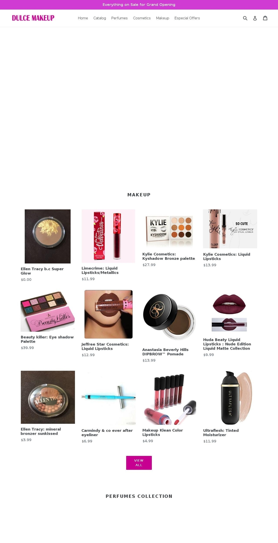dulcemakeup.com — Shopify storefront screenshot