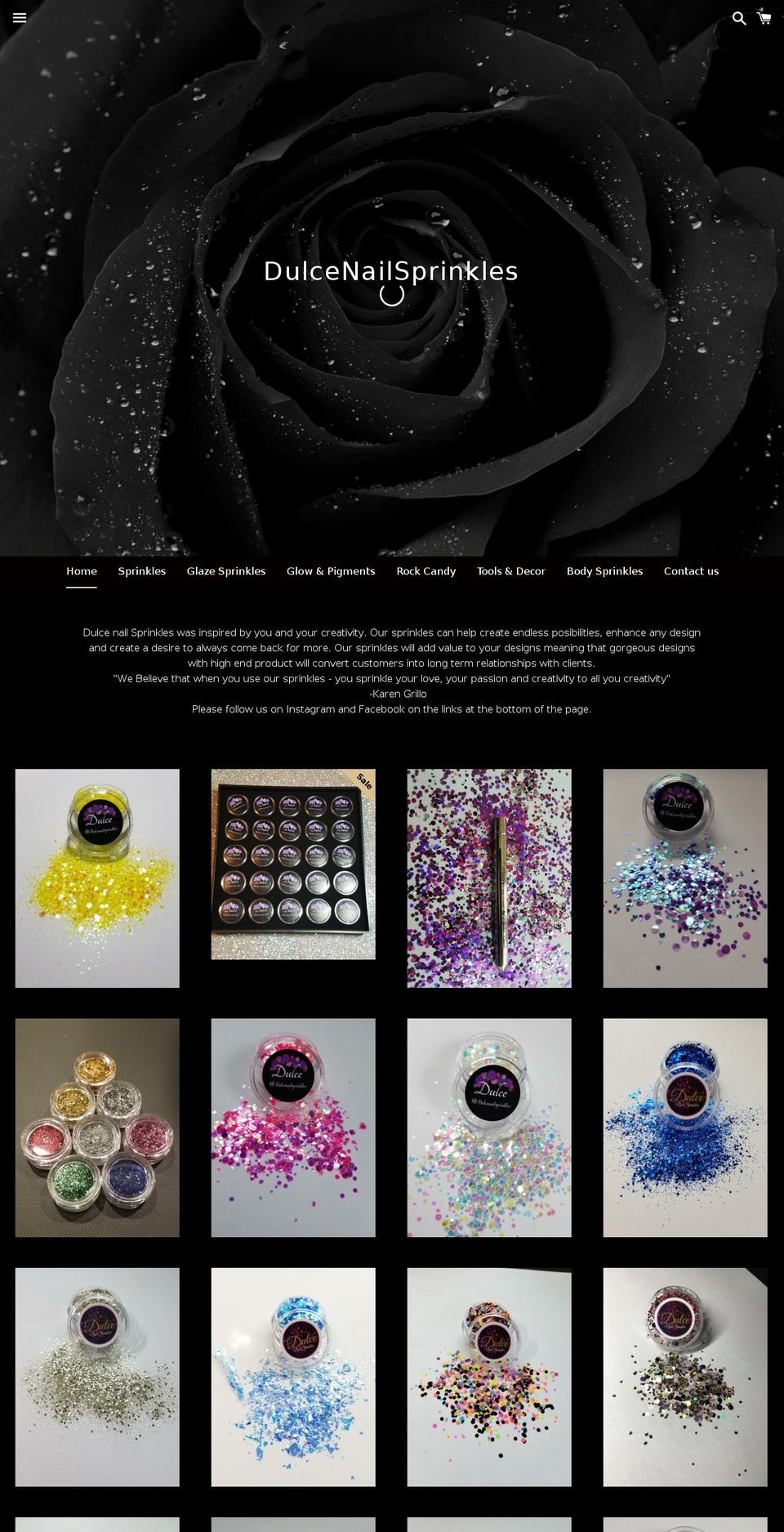 dulcenailsprinkles.com shopify website screenshot