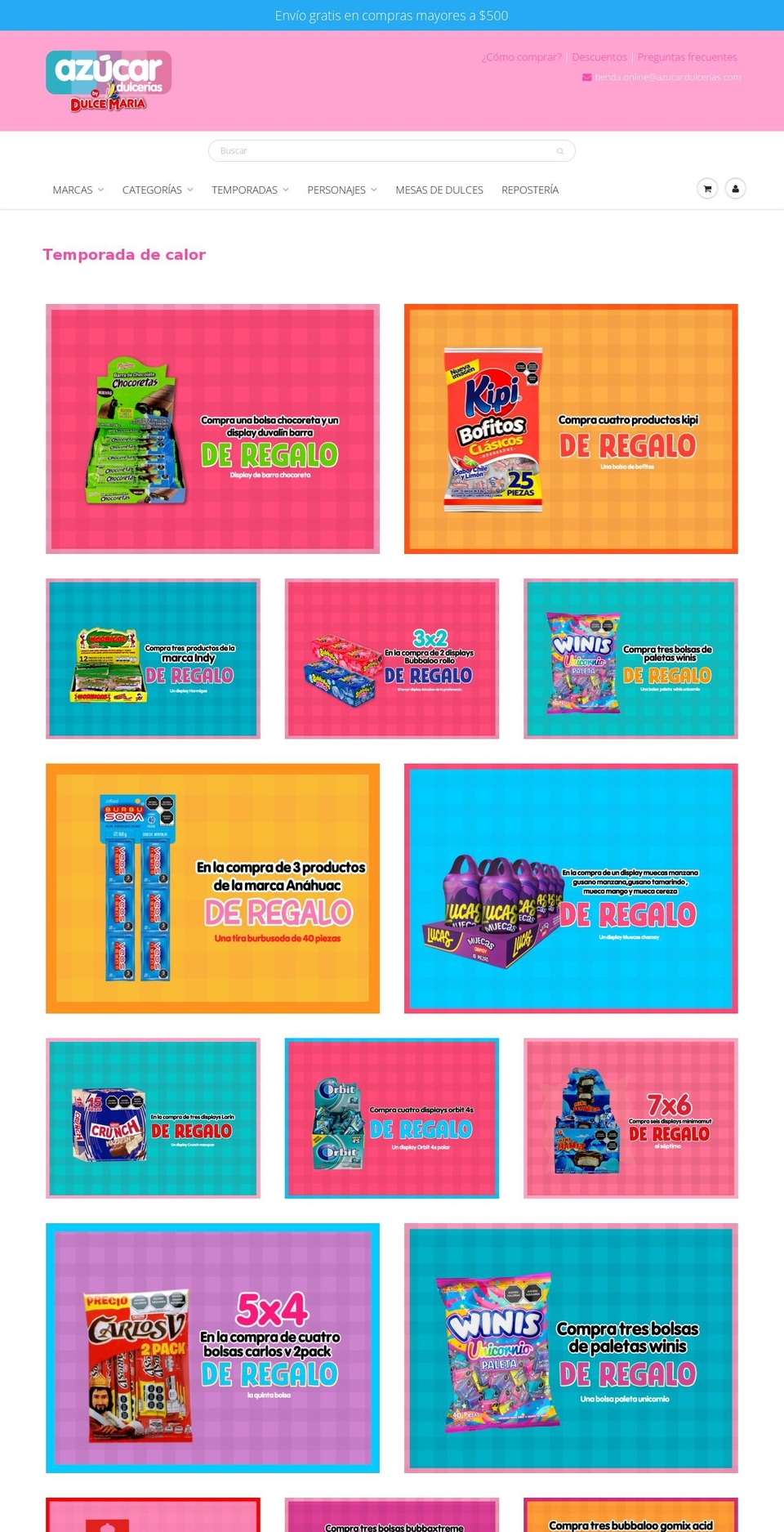 dulceriasazucar.com — Shopify storefront screenshot