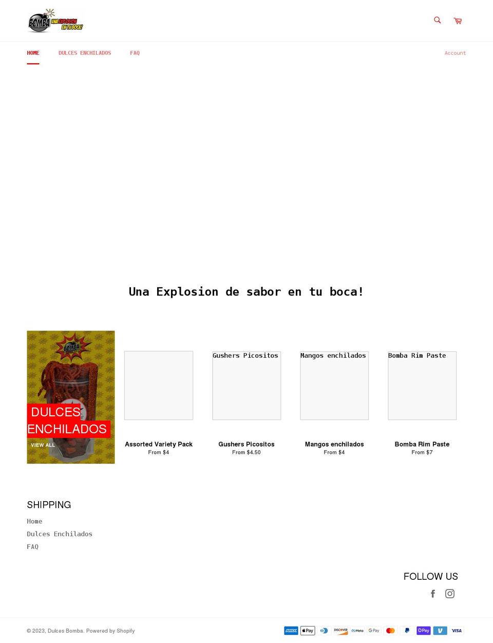 dulcesbomba.com shopify website screenshot